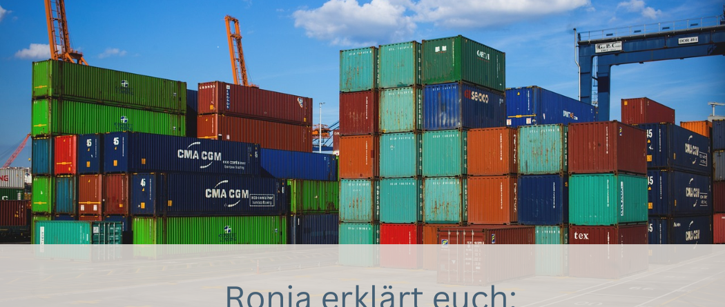 Ein Bild mit Zollcontainern