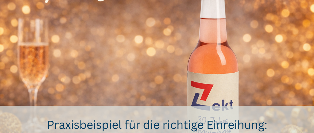 Praxisbeispiel für die richtige Einreihung Prosit Neujahr!